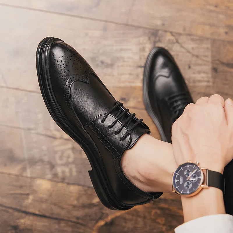 Classic Men's Leather Brogues Shoes