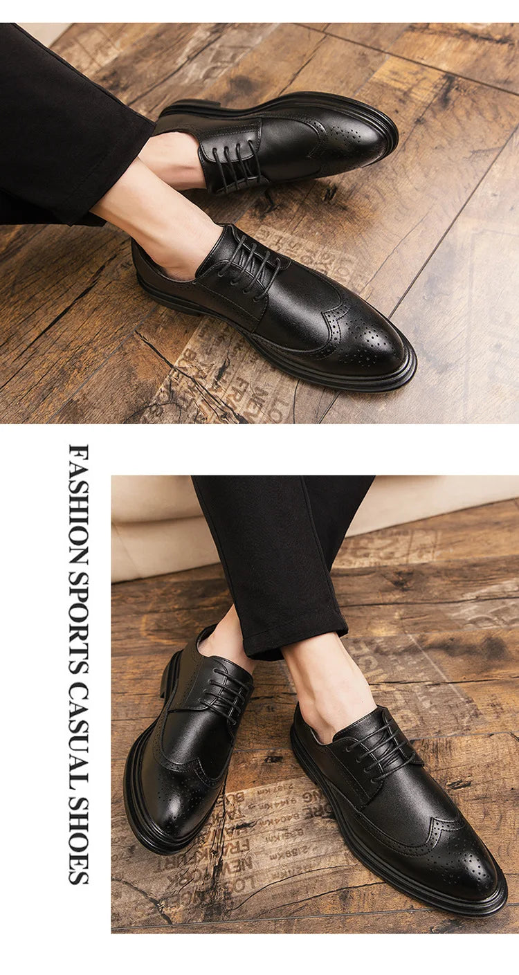 Classic Men's Leather Brogues Shoes