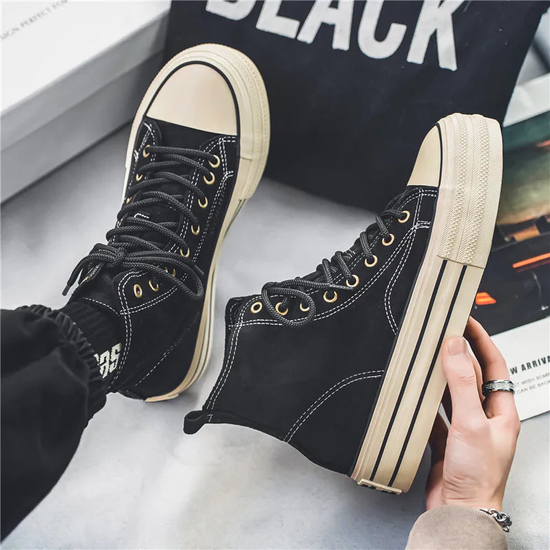 Men's Urban High-Top Leather Sneakers