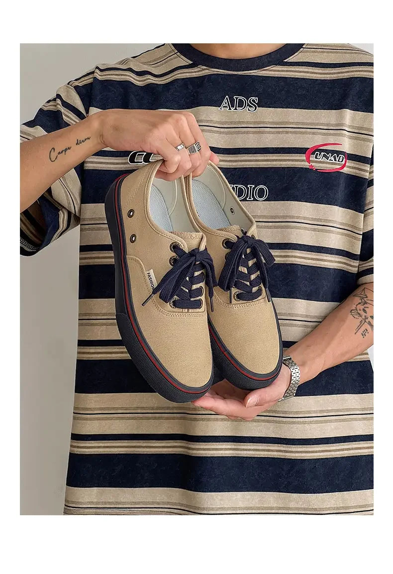 Boys' Casual Canvas Skateboard Shoes with Patchwork