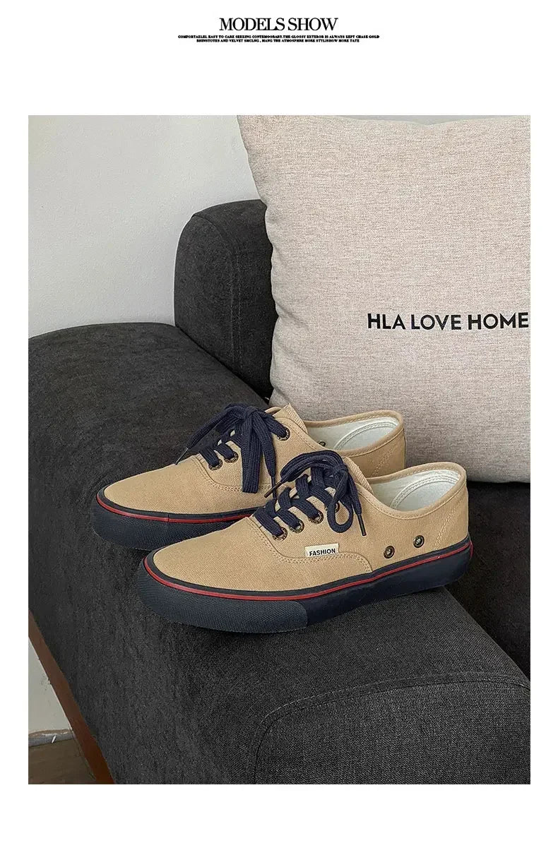 Boys' Casual Canvas Skateboard Shoes with Patchwork