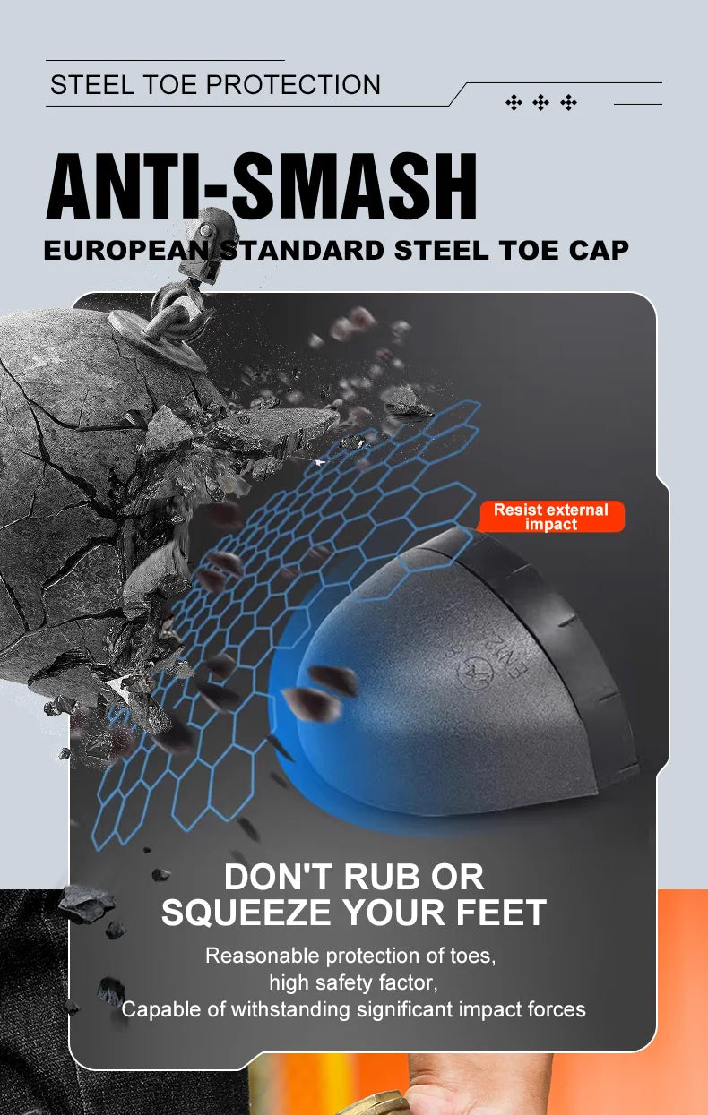 Men's Waterproof Steel Toe Safety Work Boots
