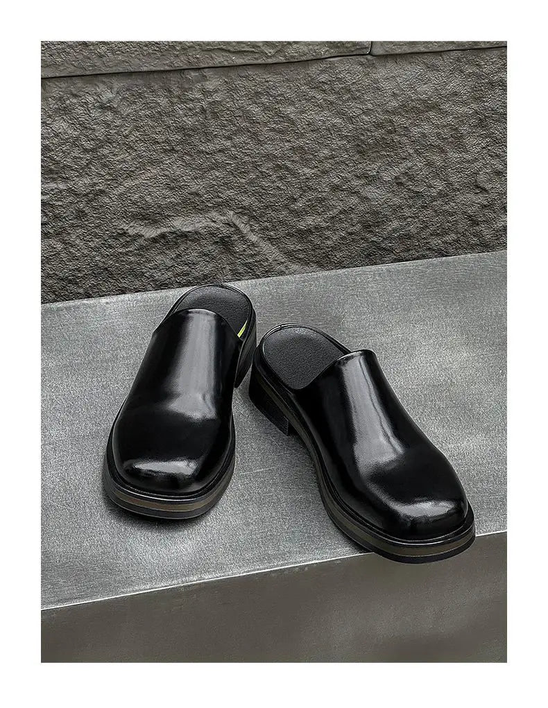 Men's Thick-soled Leather Commuter Casual Slippers