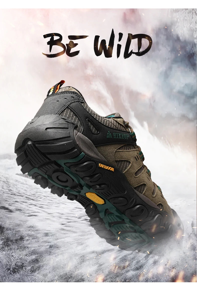 Men's Hiking Shoes Suede Leather Outdoor Shoes Wear-resistant Sneakers