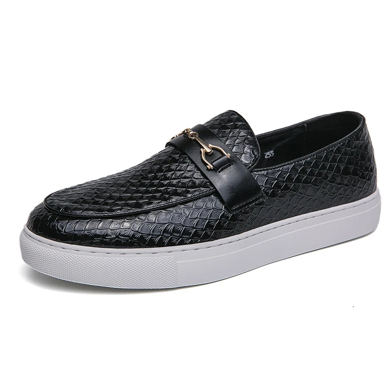 Men's Genuine Leather casual Loafers-Comfortable Slip-On Dress Shoes