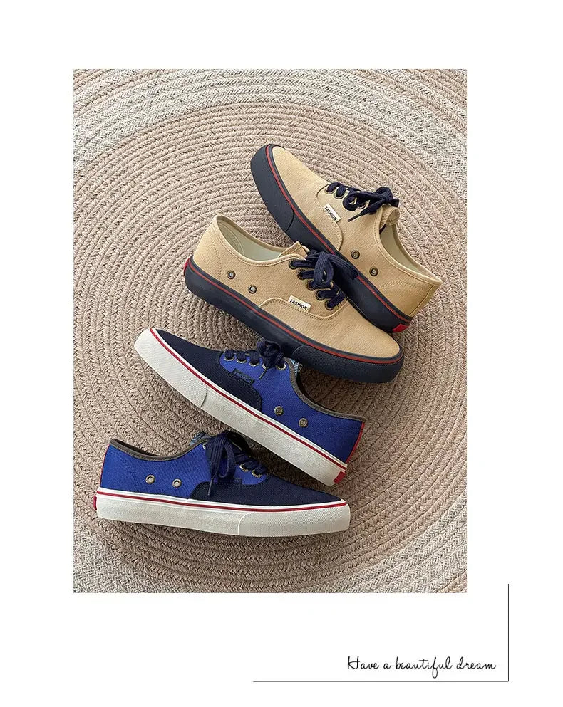 Boys' Casual Canvas Skateboard Shoes with Patchwork