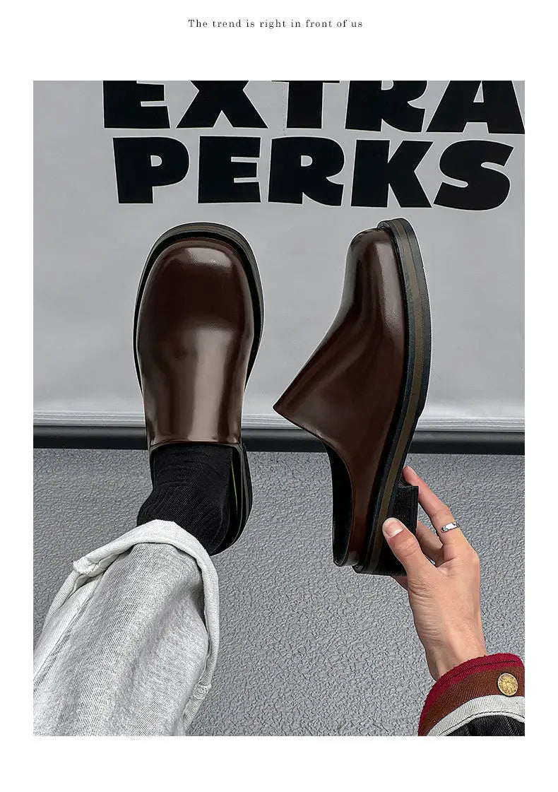 Men's Thick-soled Leather Commuter Casual Slippers