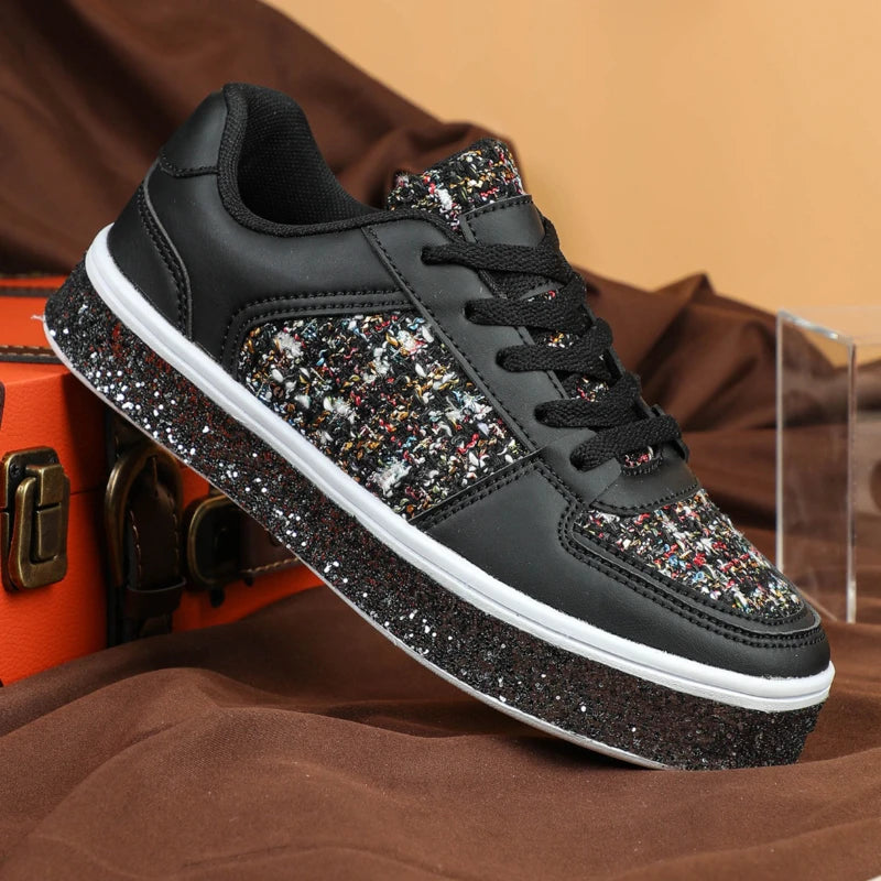 Women-Thick Sole Board Shoes Casual Sneakers Lace-up