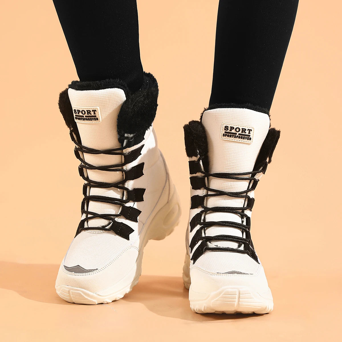 Women's  Waterproof Lace-Up Winter Boots