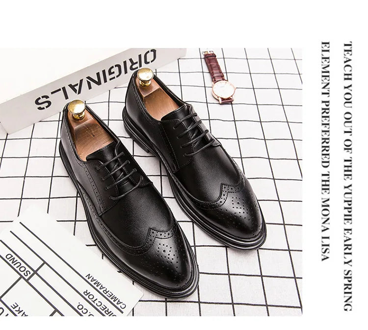 Classic Men's Leather Brogues Shoes