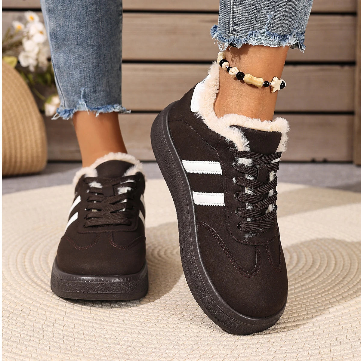 New Women's Fleece-lined Casual Shoes