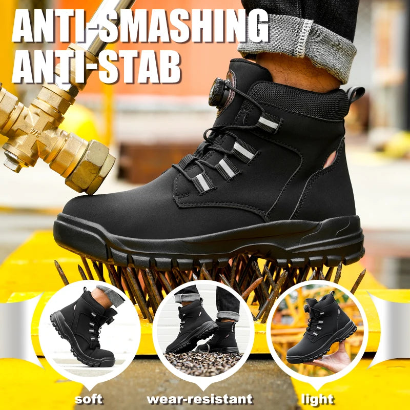 Men's Waterproof Steel Toe Safety Work Boots