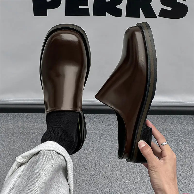 Men's Thick-soled Leather Commuter Casual Slippers