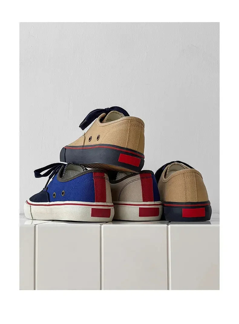 Boys' Casual Canvas Skateboard Shoes with Patchwork