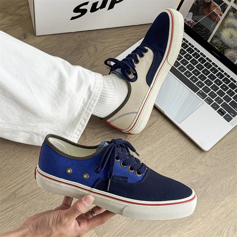 Boys' Casual Canvas Skateboard Shoes with Patchwork