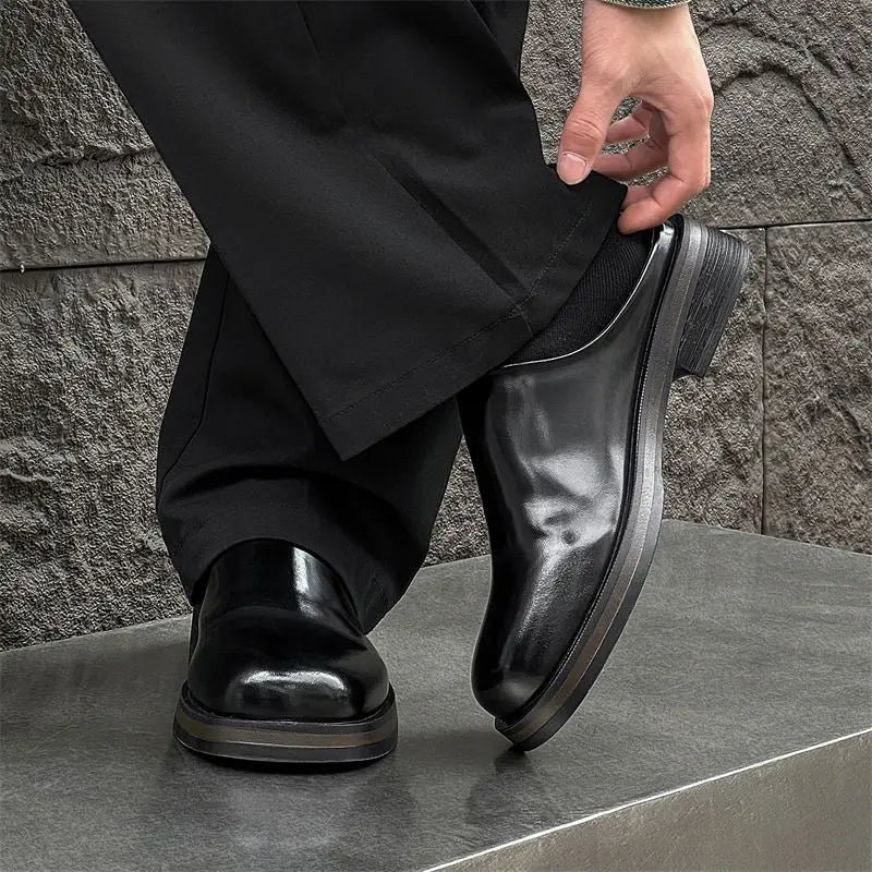 Men's Thick-soled Leather Commuter Casual Slippers