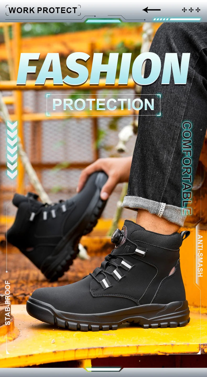 Men's Waterproof Steel Toe Safety Work Boots