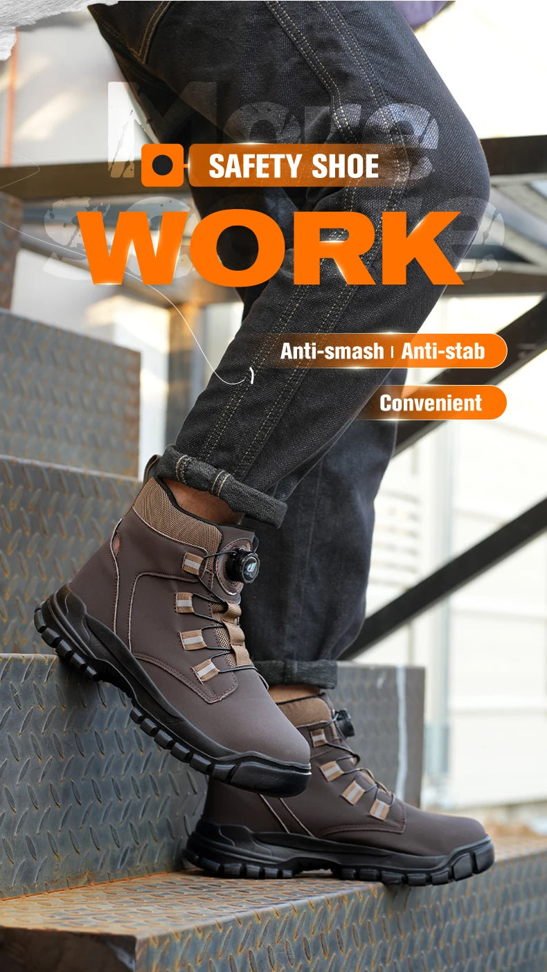 Men's Waterproof Steel Toe Safety Work Boots