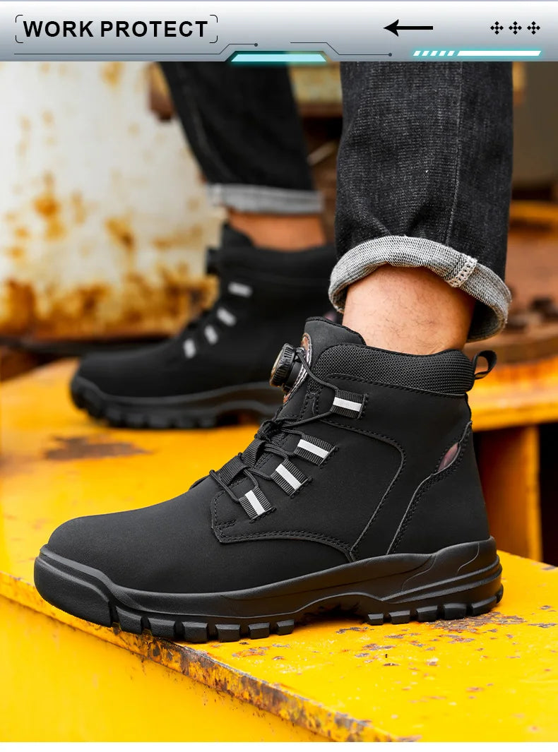 Men's Waterproof Steel Toe Safety Work Boots
