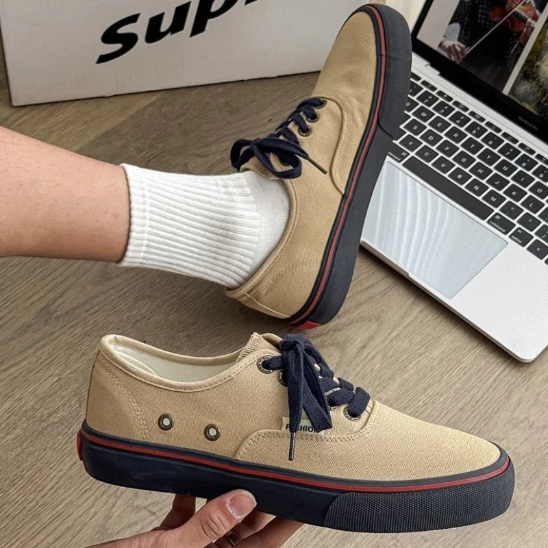Boys' Casual Canvas Skateboard Shoes with Patchwork