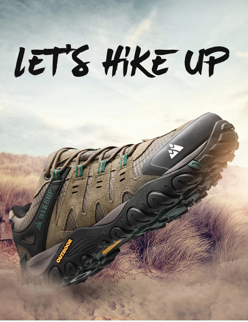 Men's Hiking Shoes Suede Leather Outdoor Shoes Wear-resistant Sneakers