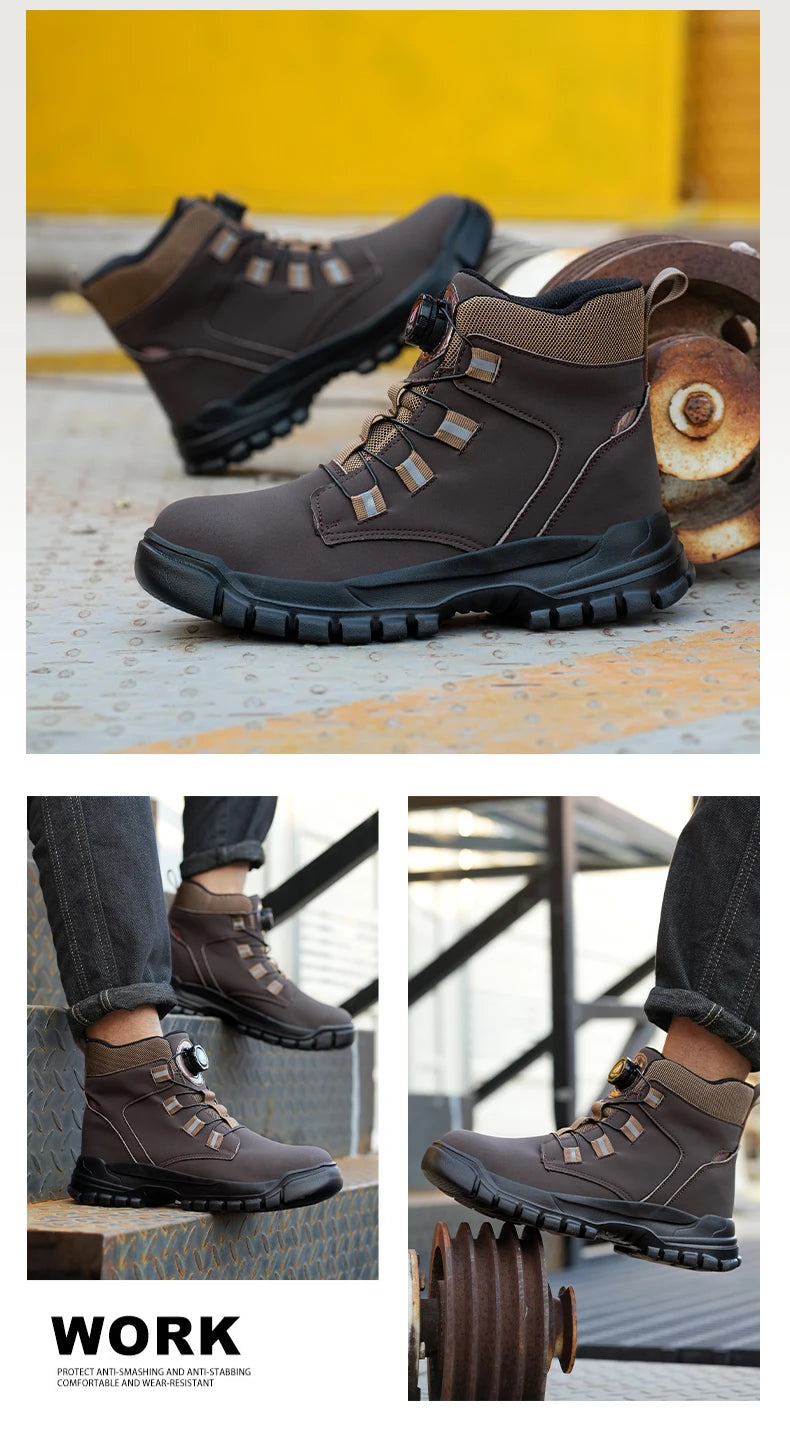 Men's Waterproof Steel Toe Safety Work Boots