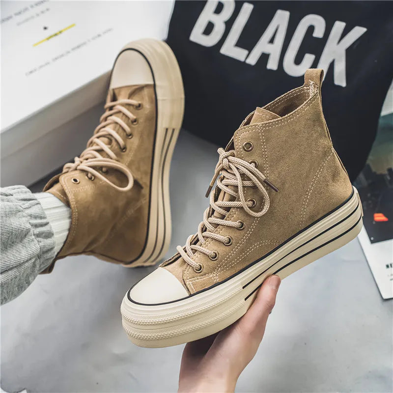 Men's Urban High-Top Leather Sneakers