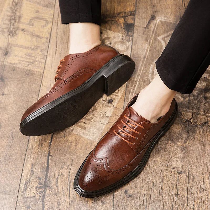 Classic Men's Leather Brogues Shoes