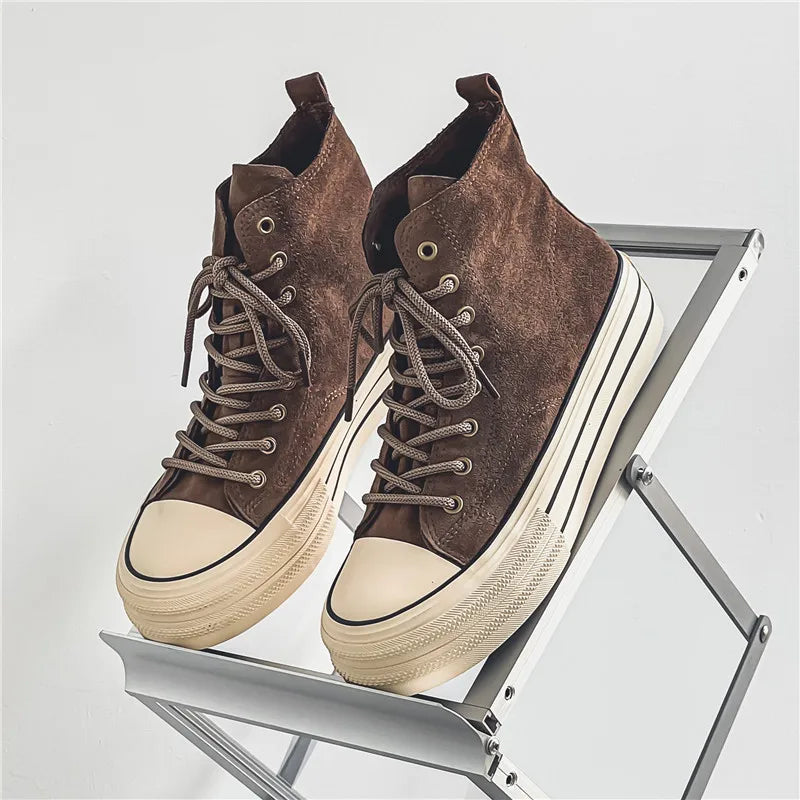 Men's Urban High-Top Leather Sneakers