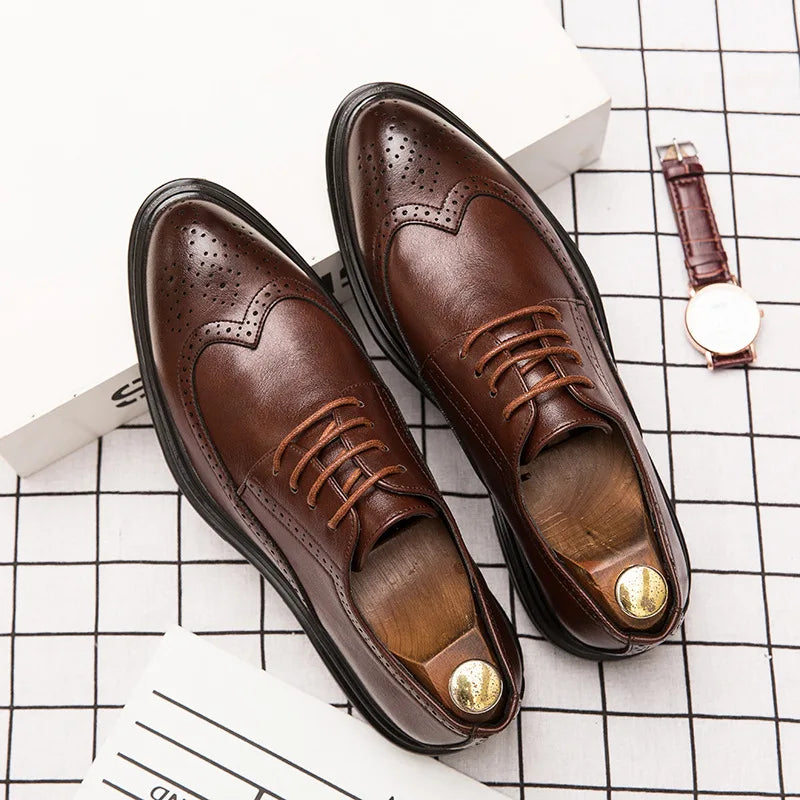 Classic Men's Leather Brogues Shoes