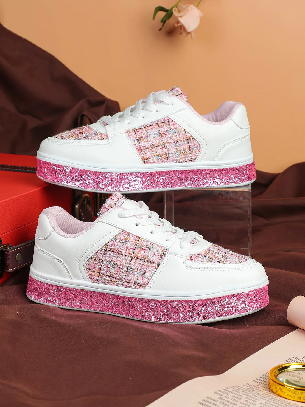 Women-Thick Sole Board Shoes Casual Sneakers Lace-up