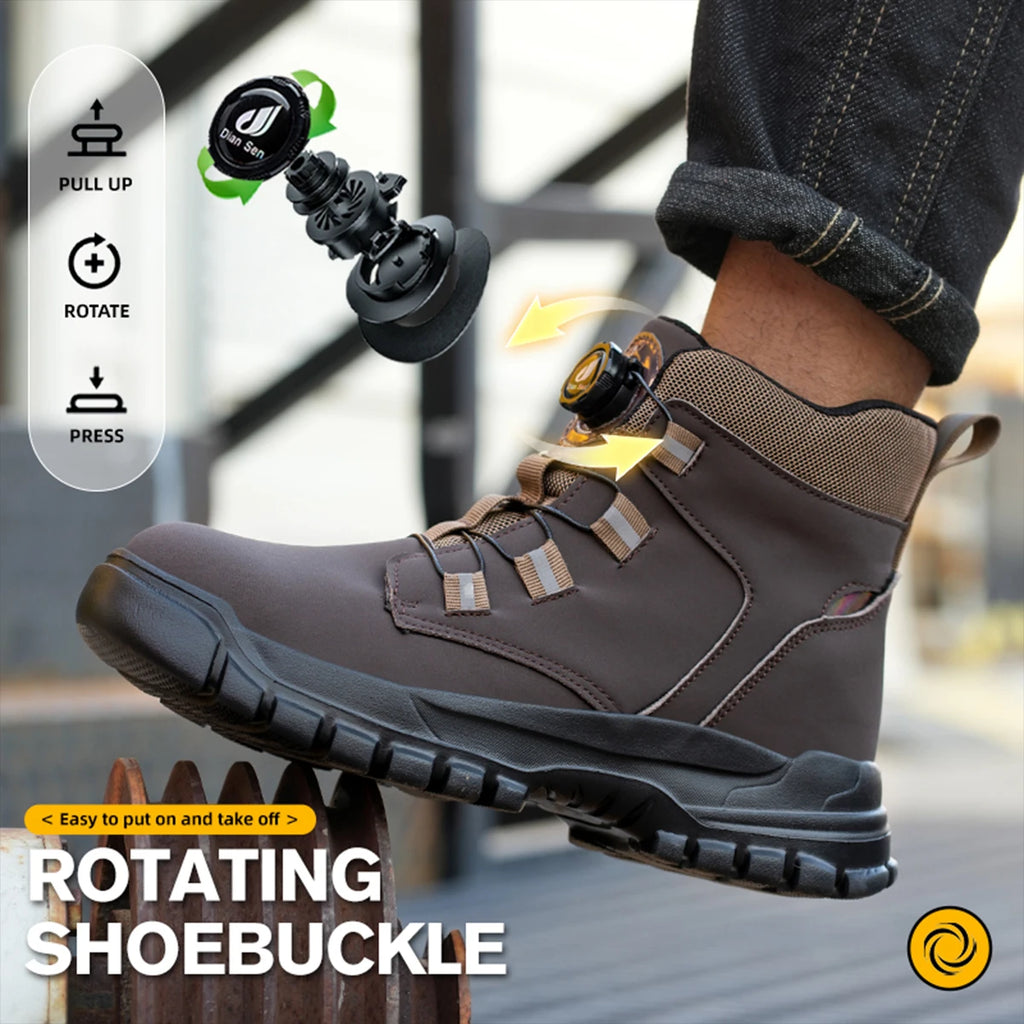 Men's Waterproof Steel Toe Safety Work Boots
