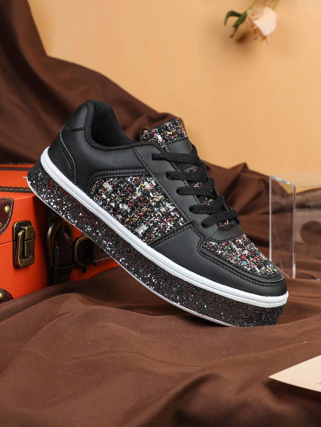 Women-Thick Sole Board Shoes Casual Sneakers Lace-up