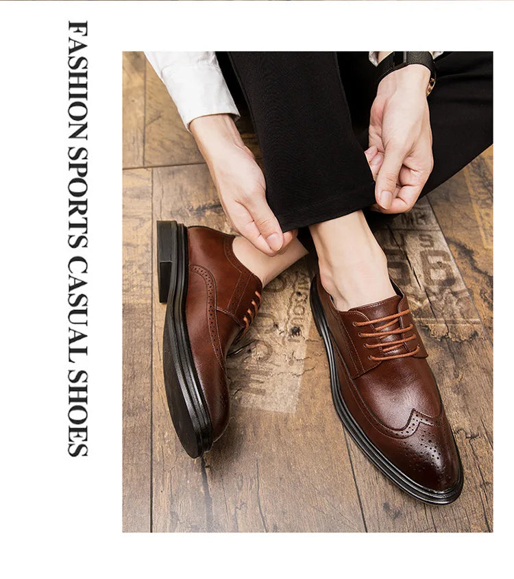 Classic Men's Leather Brogues Shoes