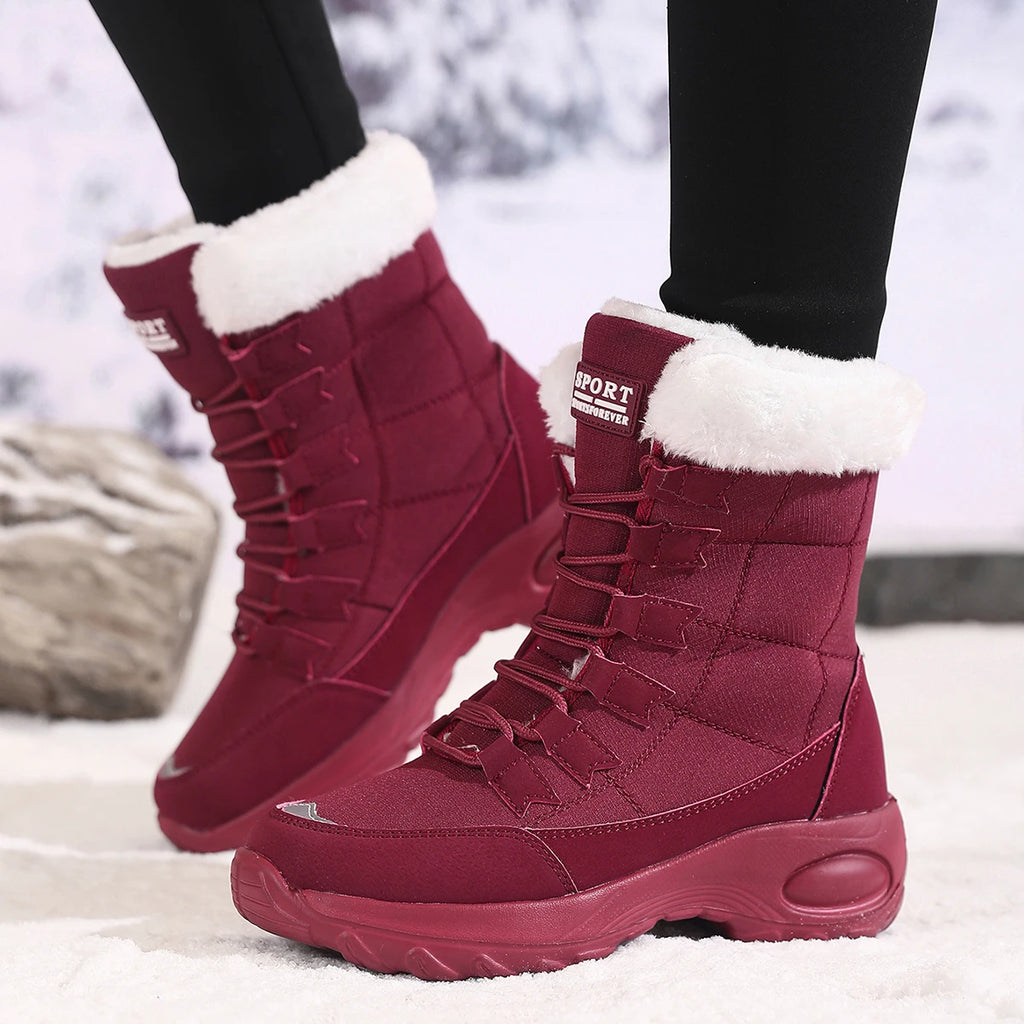 Women's  Waterproof Lace-Up Winter Boots