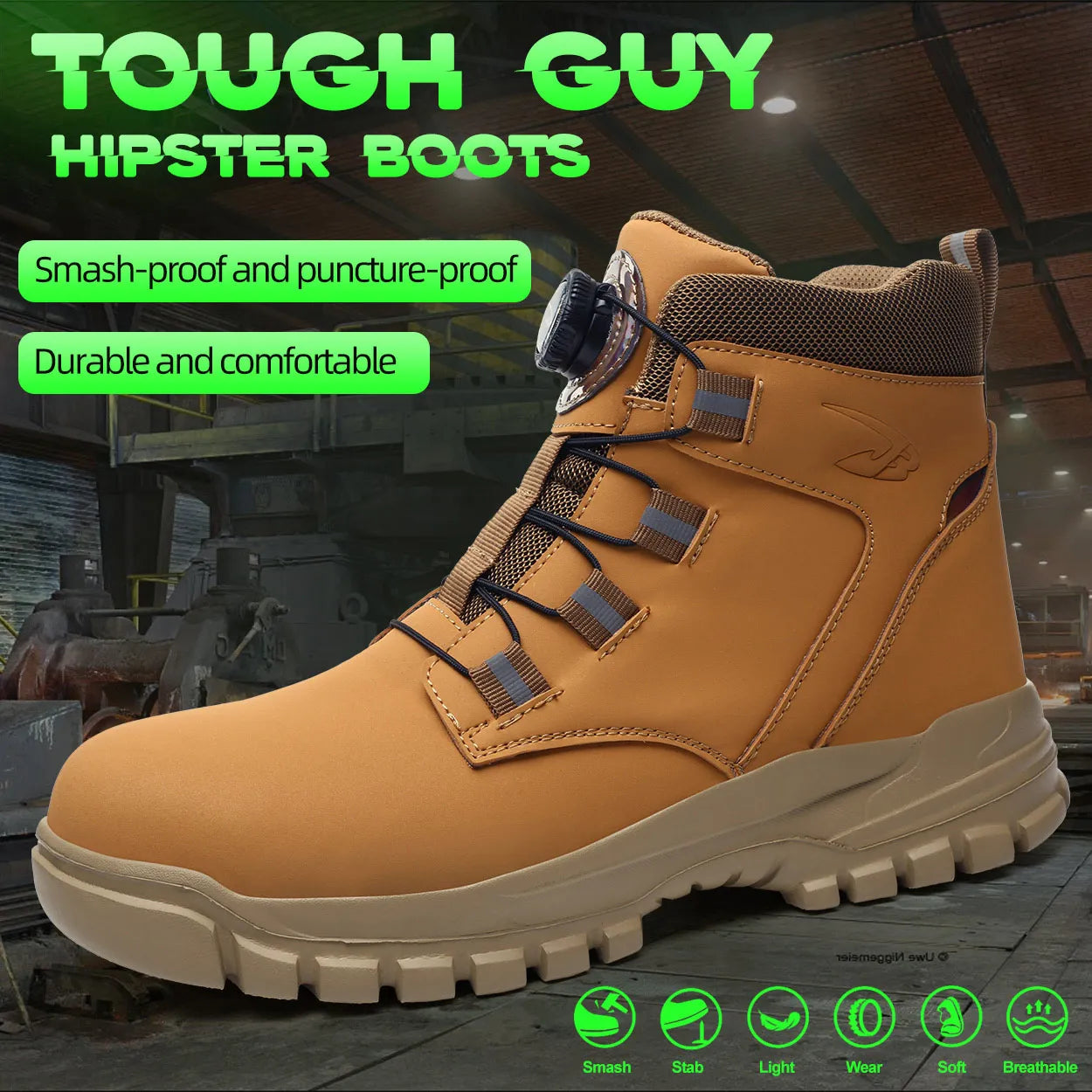 Men's Waterproof Steel Toe Safety Work Boots