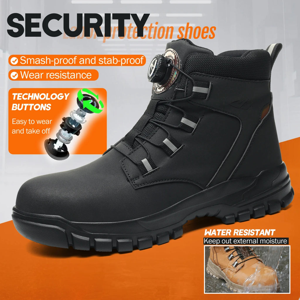 Men's Waterproof Steel Toe Safety Work Boots