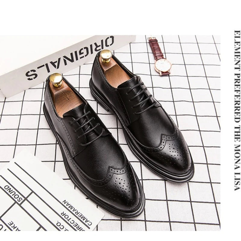 Classic Men's Leather Brogues Shoes