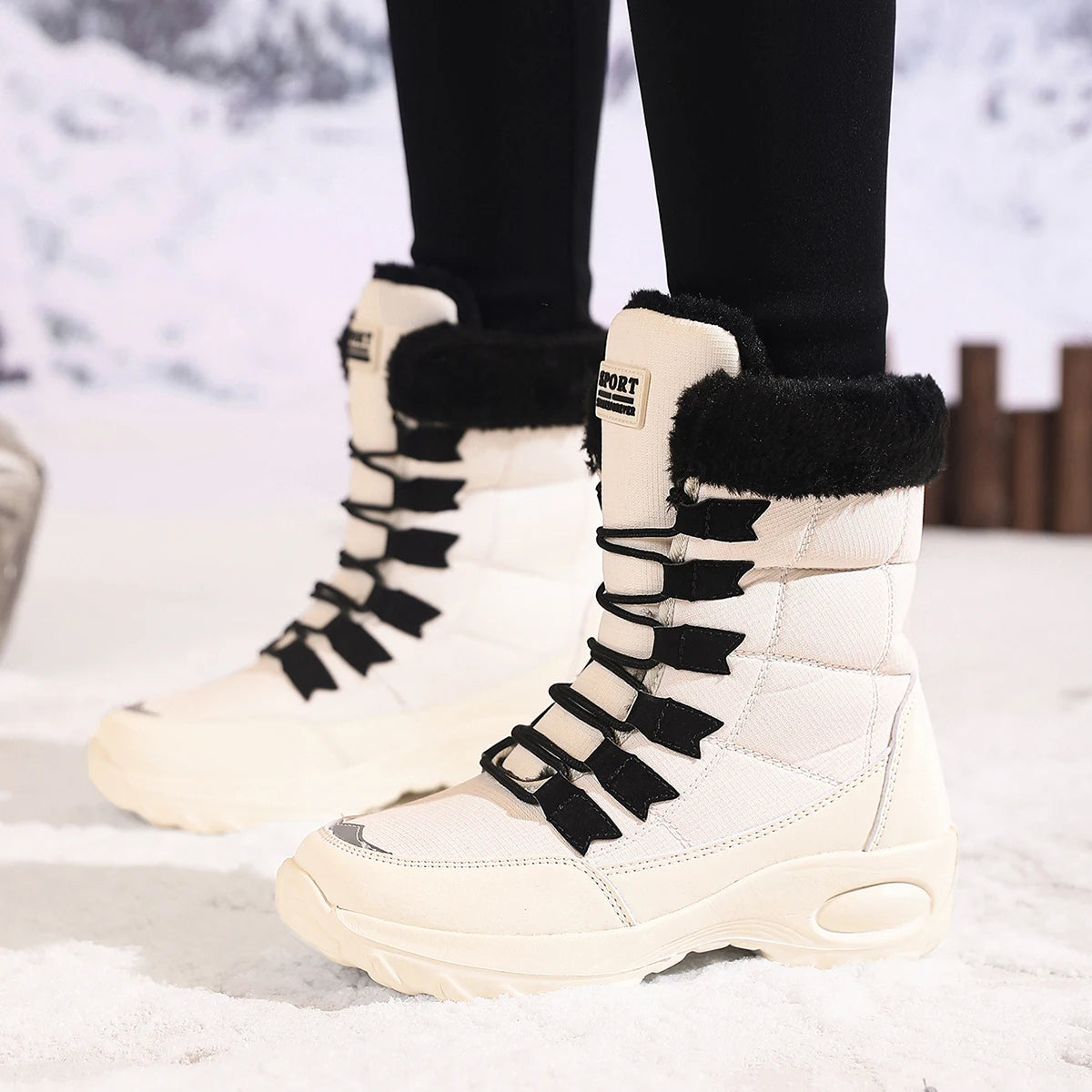 Women's  Waterproof Lace-Up Winter Boots