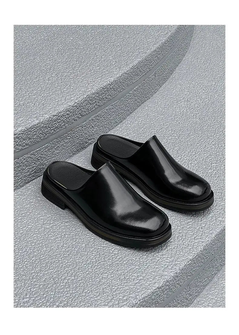 Men's Thick-soled Leather Commuter Casual Slippers