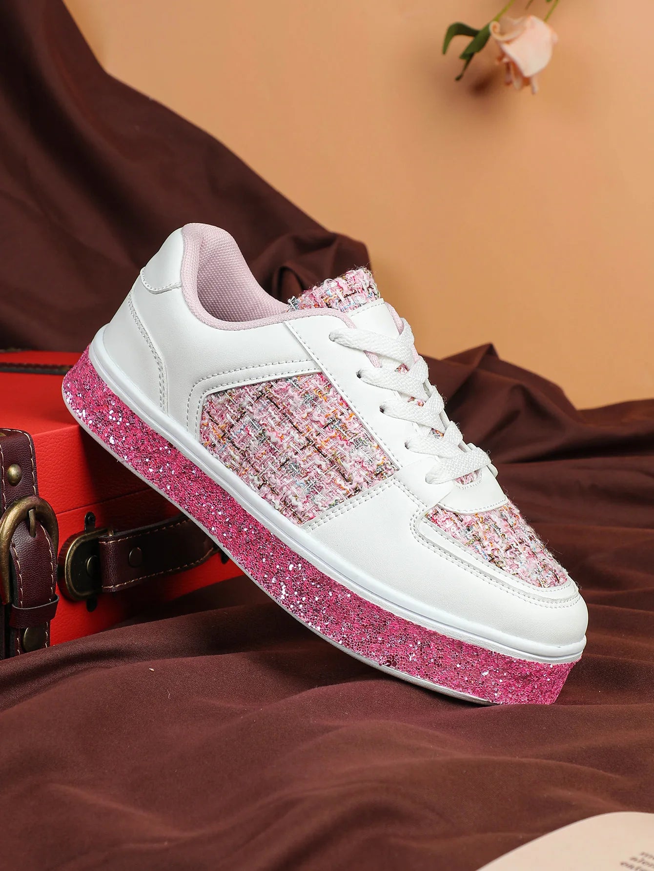 Women-Thick Sole Board Shoes Casual Sneakers Lace-up