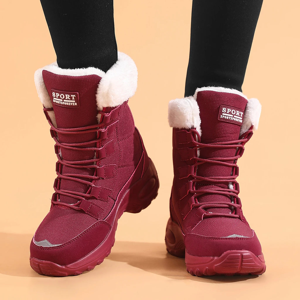 Women's  Waterproof Lace-Up Winter Boots