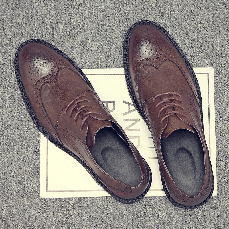 Handmade Men's Wingtip Oxford shoes Grey Leather