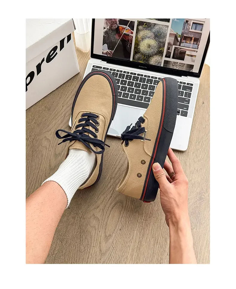 Boys' Casual Canvas Skateboard Shoes with Patchwork