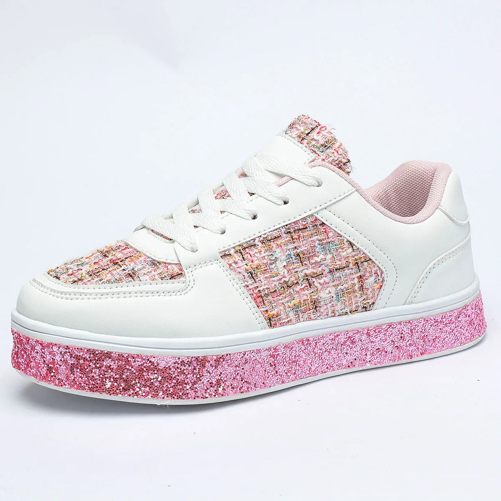 Women-Thick Sole Board Shoes Casual Sneakers Lace-up