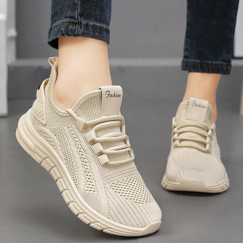 Women's Lightweight Breathable Running Sneakers - Comfortable Everyday Shoes