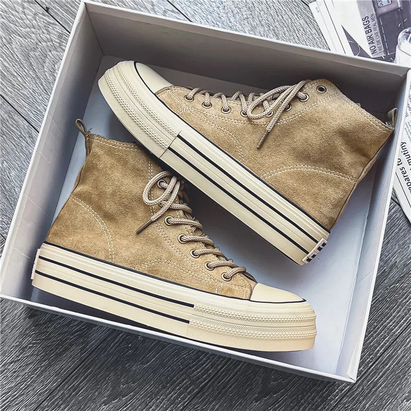 Men's Urban High-Top Leather Sneakers