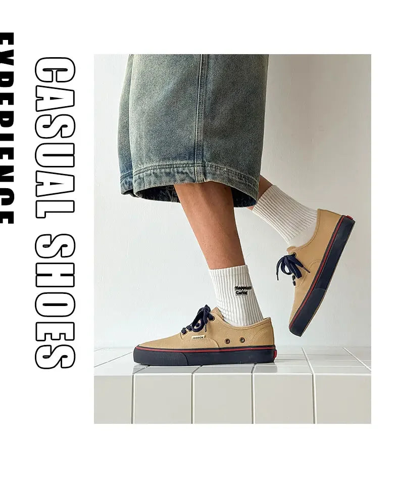 Boys' Casual Canvas Skateboard Shoes with Patchwork