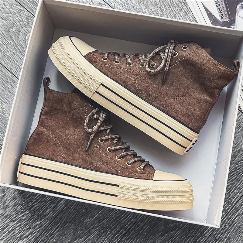 Men's Urban High-Top Leather Sneakers