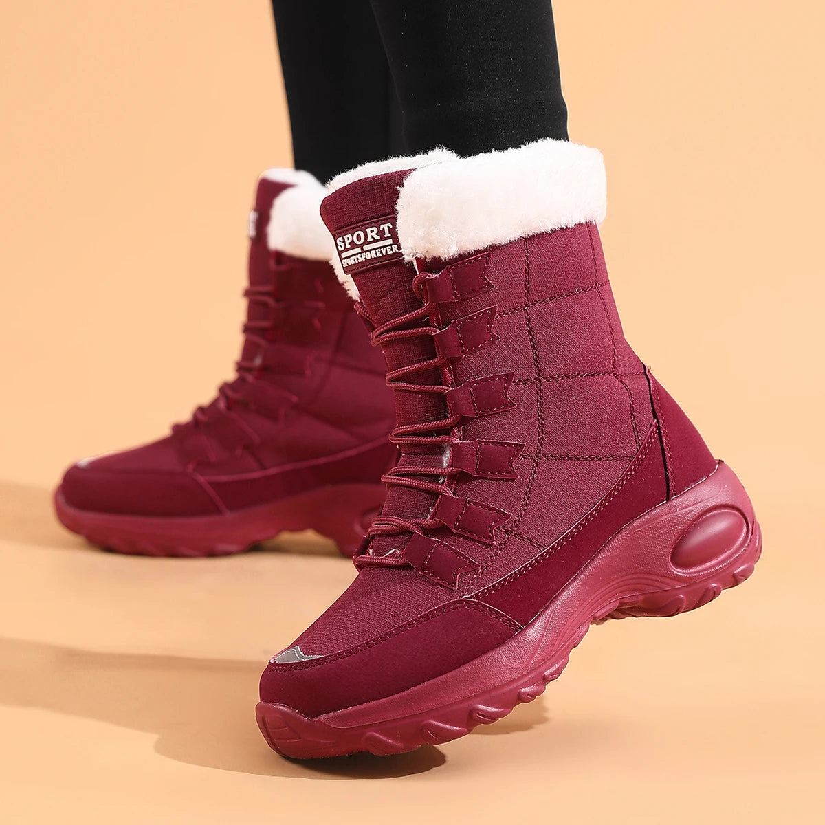 Women's  Waterproof Lace-Up Winter Boots